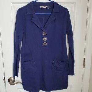SOFT Surroundings Thermal Style Three Button V-Neck Tunic Long Sleeve Top